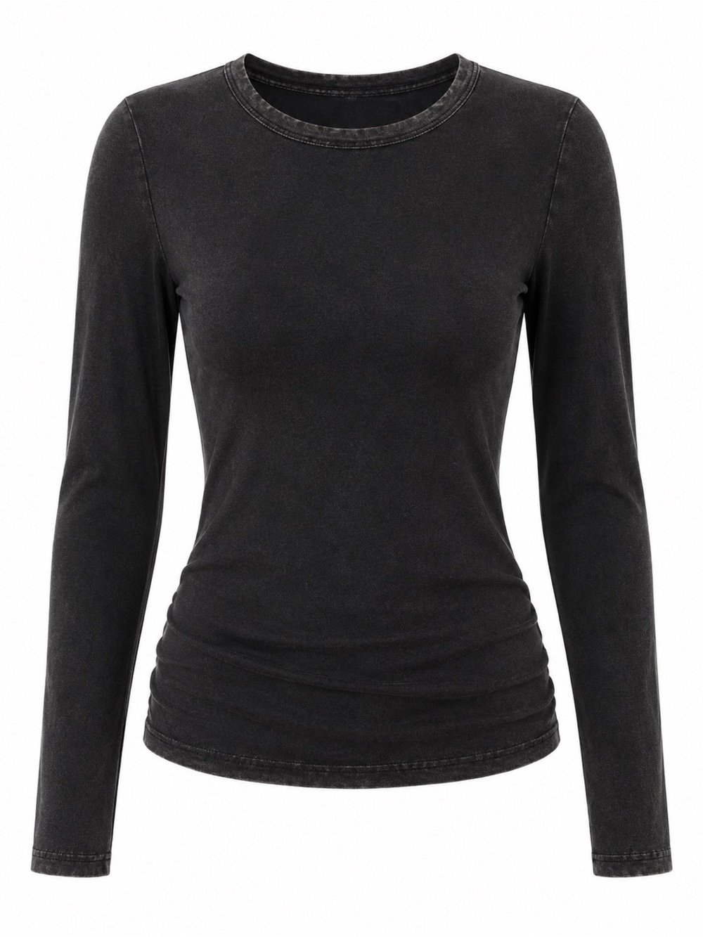 Faded Glory Black Long-Sleeve Crewneck Top